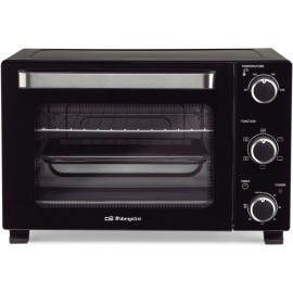 HOT220 - HORNO DE SOBREMESA C/TURBO 22L INOX/NEGRO 1300W ORBEGOZO
