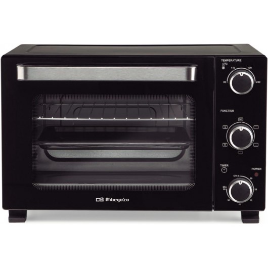 HOT220 - HORNO DE SOBREMESA C/TURBO 22L INOX/NEGRO 1300W ORBEGOZO