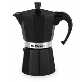 KFN610A - CAFETERA ITALIANA ALUMINIO NEGRO 6 TAZAS ORBEGOZO