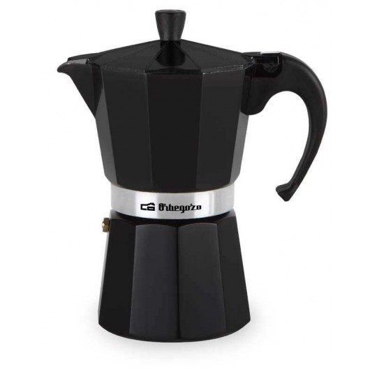 KFN610A - CAFETERA ITALIANA ALUMINIO NEGRO 6 TAZAS ORBEGOZO