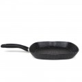 Sartén GRILL de aluminio forjado antiadherente. 28 cm de diámetro. Esmalte exterior e interior con RECUBRIMIENTO PIEDRA. Ecológ