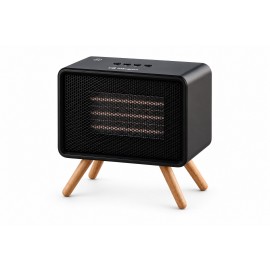 CR5046- CALEFACTOR CERÁMICO NEGRO PATAS MADERA 1500W 750/150W ORBEGOZO