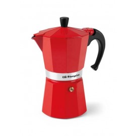 KFR640A - CAFETERA ITALIANA ALUMINIO ROJA 6 TAZAS ORBEGOZO